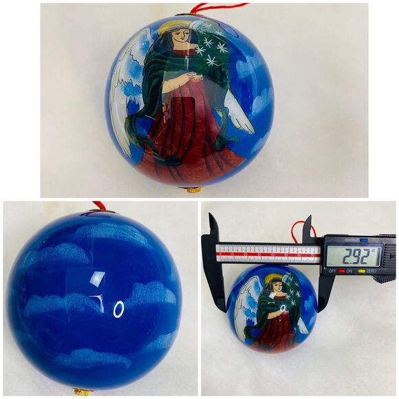 Christmas Holiday Ornaments Glass Inside Art Reversed Hand Painted Peggy Abrams - Picture 10 of 15